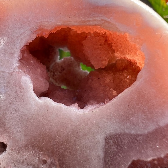 Pink Amethyst Sugar Druzy Heart with a Portal - Picture 9 of 11